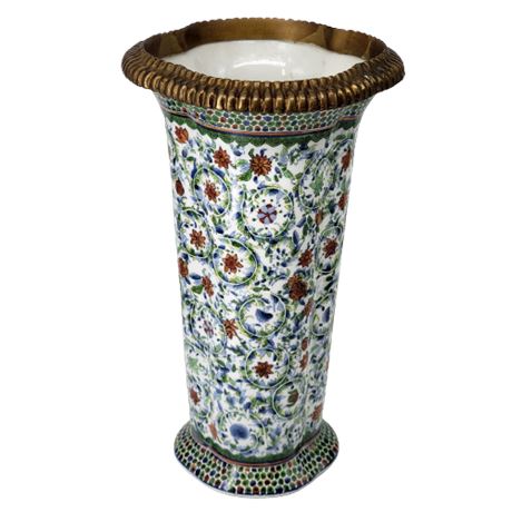 Vintage Floral Spill Vase
