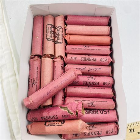 20 Rolls UNSEARCHED Wheat Pennies