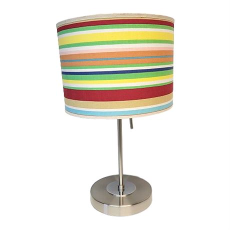 Colorful Striped Drum Shade Table Lamp