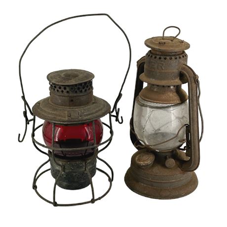 Lot of Vintage Railroad Lanterns