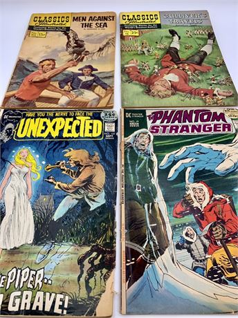 Four 15 cent to 25 cent Classics, Unexpected & Phantom Stranger Comic Books