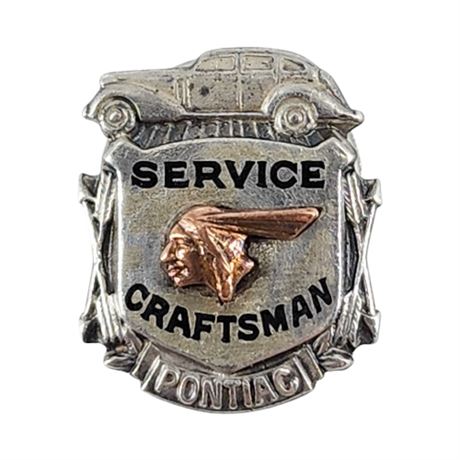 Vintage PONTIAC Sterling Silver Service Lapel Pin