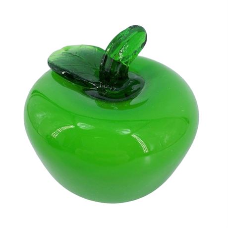 Handblown Art Glass Green Apple