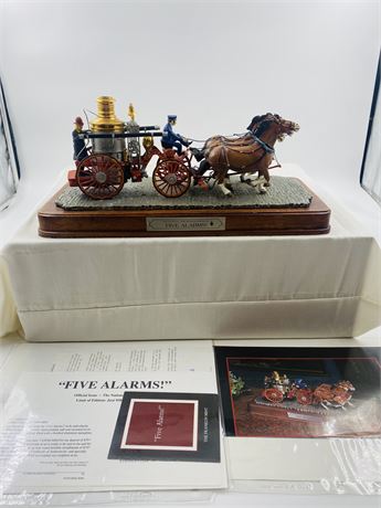 Franklin Mint ‘Five Alarms’ Fire Carriage Statue