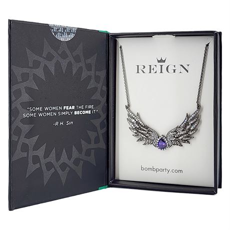New REIGN by Bomb Party "Flying Fierce Above All" CZ Villain Necklace