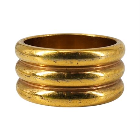 Signed Stacked Gold Tone Fashion Ring