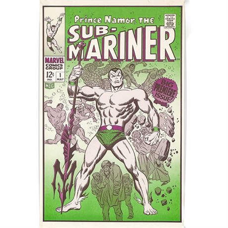 Vintage Marvel Poster Print of Issue #1 of "The Sub-Mariner"