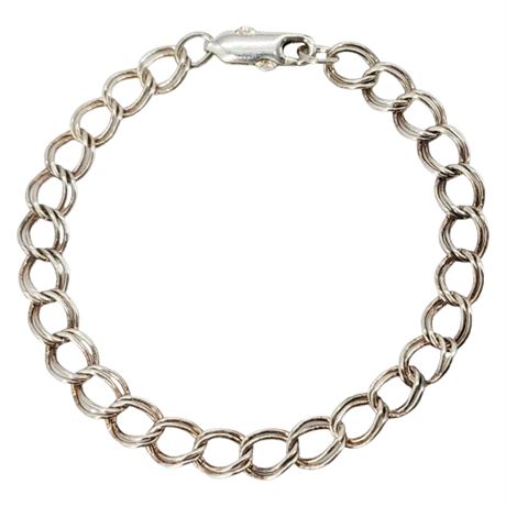 Vintage PROCHAIN Sterling Silver Parallel Curb Chain Bracelet