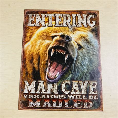 12.5x16” Man Cave Metal Retro Sign