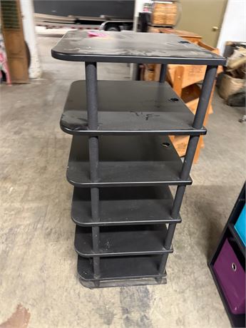 Wood + Metal Media Rack - 20x23x48”