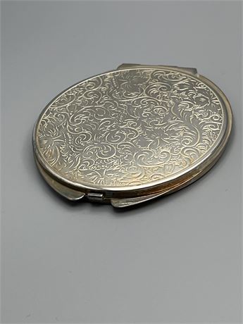 Vintage silver compact mirror