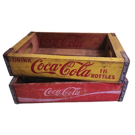 Vintage Coca-Cola Wood Advertising Crates