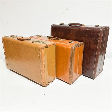 Lot of Vintage Hard Suitcases- Samsonite & Maximillion