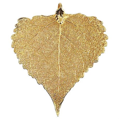 Vintage Large Gold Dipped Leaf Pendant