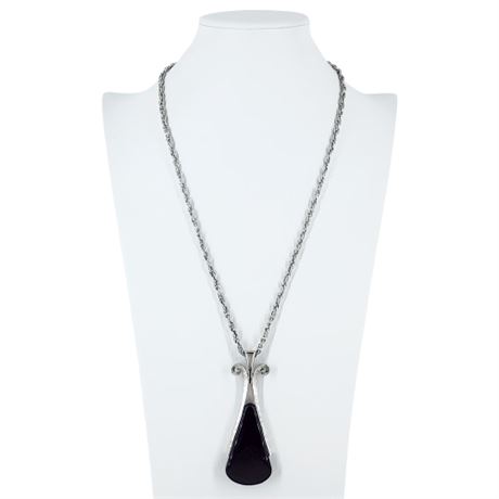 Vintage 1974 Avon "Ebony Teardrop" Necklace