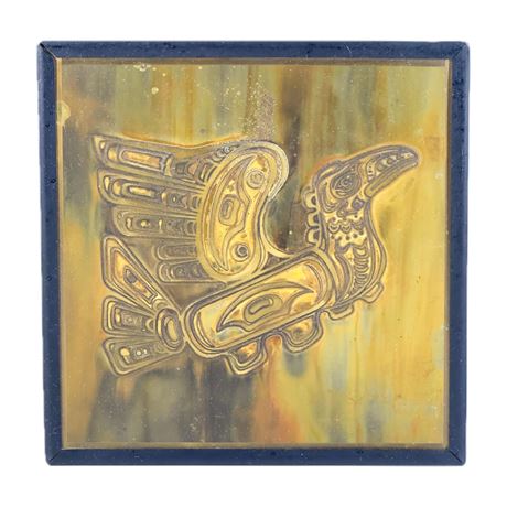 Vintage Pacific Northwest Acid-Etched Metal Art
