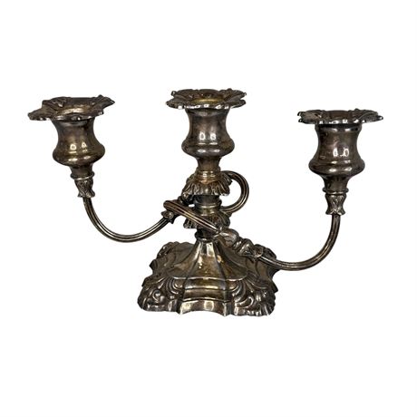 Coronet Twisted 3 Arm Silverplate Candle Holder