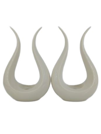 Lenox Porcelain Lyre Candlestick Holders, Pair of 2, 1931 - 1953
