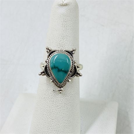 6.2g Sterling Turquoise Ring Size 6.5