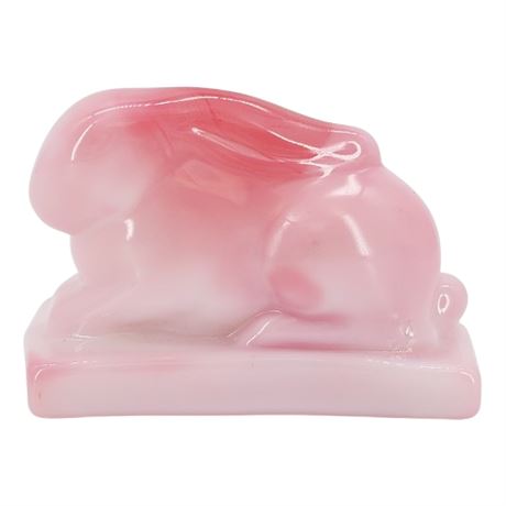 Vintage 1992 Heisey by Fenton Rosalene Glass Rabbit Limited Edition Figurine