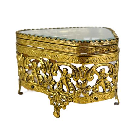 Vintage Ormolu Regency Style Jewelry Box