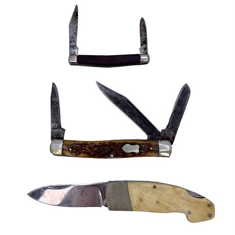 3 pc Vintage Pocket Knives : Khyber, Kutmaster NY, Sabre Ireland