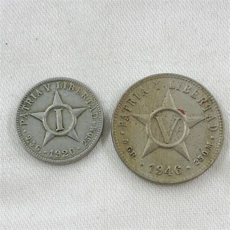 2 Cuban Coins