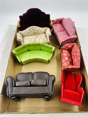 Vtg Miniature Couch + Chair Lot