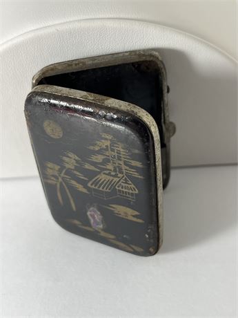 Vintage enamel Japanese match safe  holder