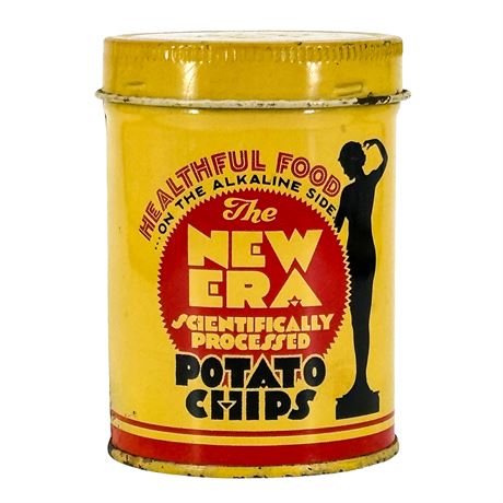 Vintage Tin Advertising Season Shaker for The New Era Potato Chips