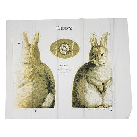 Vintage 1892 Arnold Print Works "Bunny" Doorstop/Pillow Un-sewn Fabric