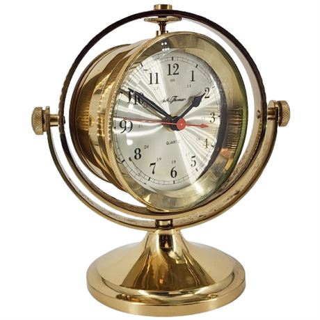 Vintage 80s Seth Thomas "Schooner" Brass Nautical Clock