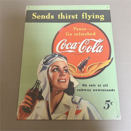Coca Cola 12.5x16” Retro Metal Sign
