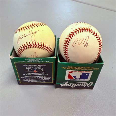 2 Signed 1995 World Series Baseballs