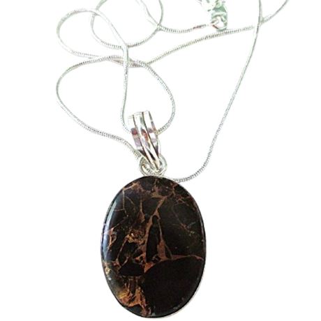 Coconut Jasper Pendant 925 Sterling Silver Necklace