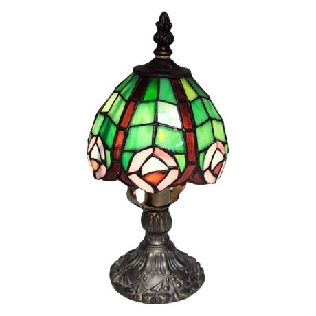Small Tiffany Style Stained Glass Boudoir Lamp
