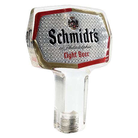 Vintage Schmidt's of Philadelphia Light Beer Acrylic Tap Handle