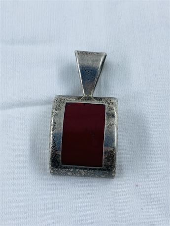 14.23g Vintage Mexico Sterling Red Jasper Pendant
