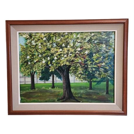 Original Acrylic on Canvas Board Tree Painting