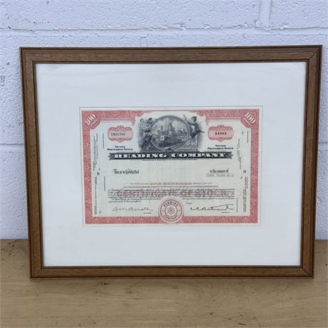 Reading Company Stock Certificate