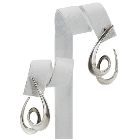 Vintage SOUTH CLOUD Native American Sterling Silver Swirl Post Earrings