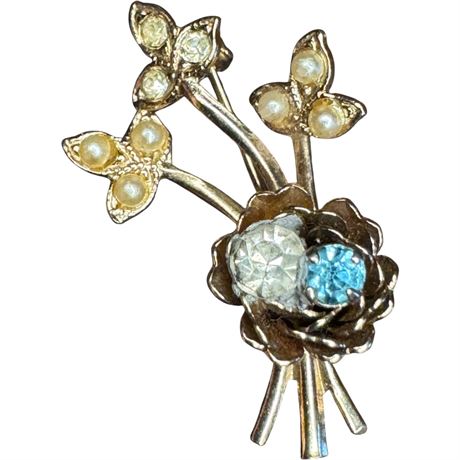 Vintage Nest on Branches Brooch