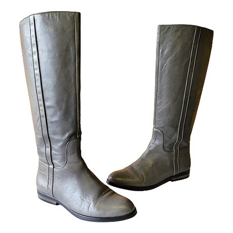 Coach "Taylor" Gray Leather Tall Boot
