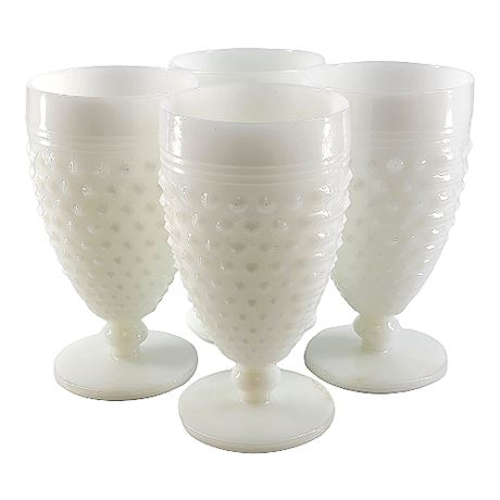 Anchor Hocking 'Hobnail Milk Glass' Water Goblets, Set of 4