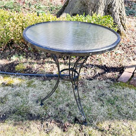 Vintage Wrought Iron Patio Accent Table
