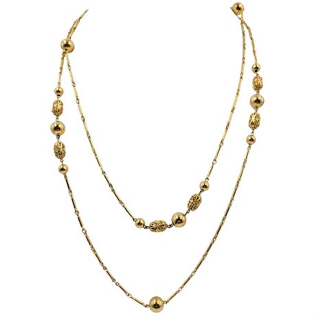Long Chain Gold Tone Link Necklace