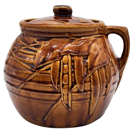 Vintage McCoy Pottery Pea Pod Bean Pot w/ Lid