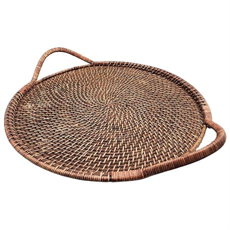 Pampered Chef Woven Selections 17" Rattan Serving Tray