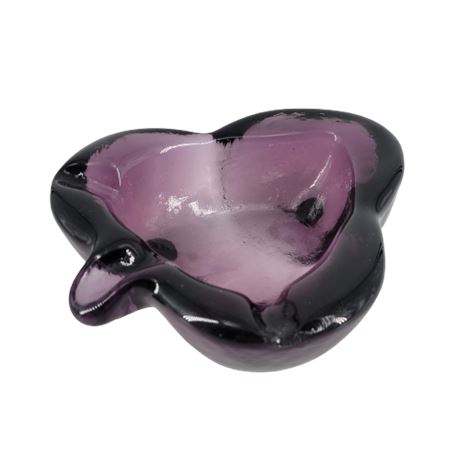 VTG Imperial Glass Purple Clover Club Shaped Ashtray