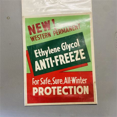 Vintage Antifreeze Cardboard Advertising